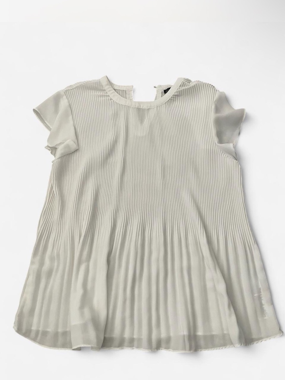 Adrianna Papell Girls Pleated Chiffon Dress Top - Light Cream